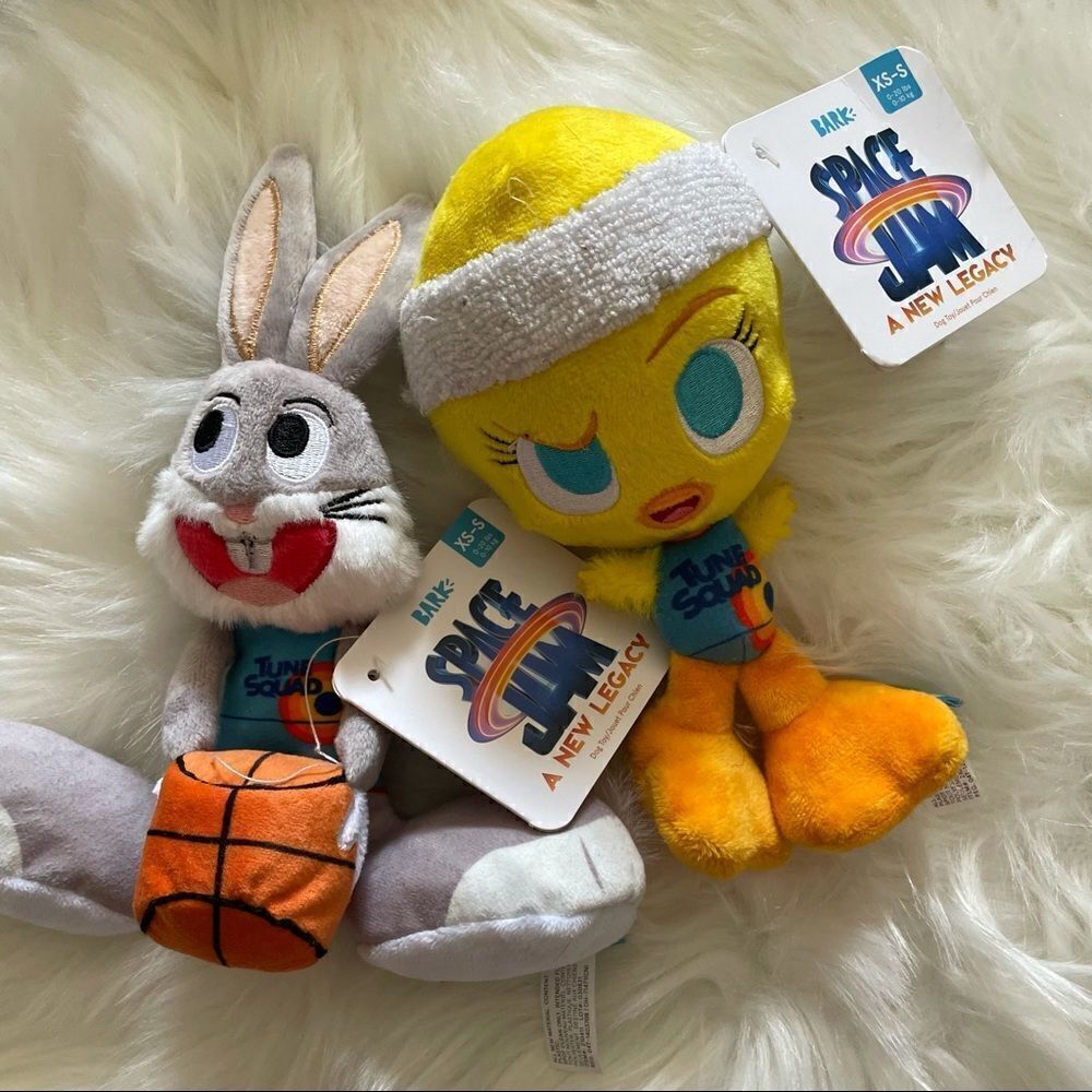 🆕 SPACE Jam Bugs and Tweety stuffed crinkle-squeak toys